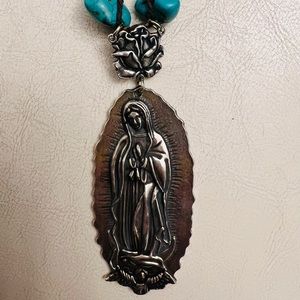 Sterling silver turquoise statement necklace made by Tara Gasparian from Cali!